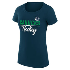 NHL Vancouver Canucks G-III 4Her by Carl Banks Women's Super-Slim Fit Lightweight Team Sport T-Shirt - Navy