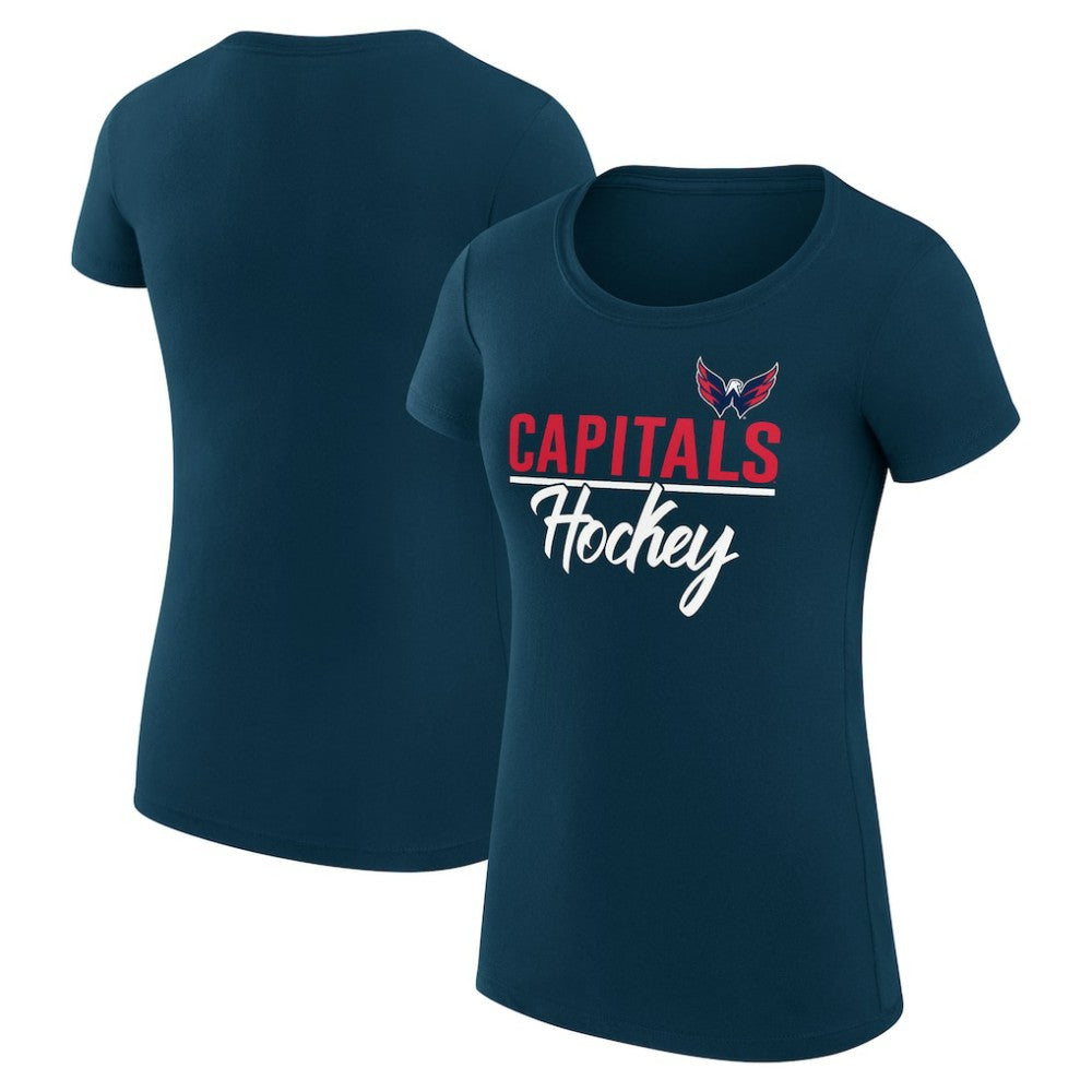 NHL Washington Capitals G-III 4Her by Carl Banks Women's Super-Slim Fit Lightweight Team Sport T-Shirt - Navy