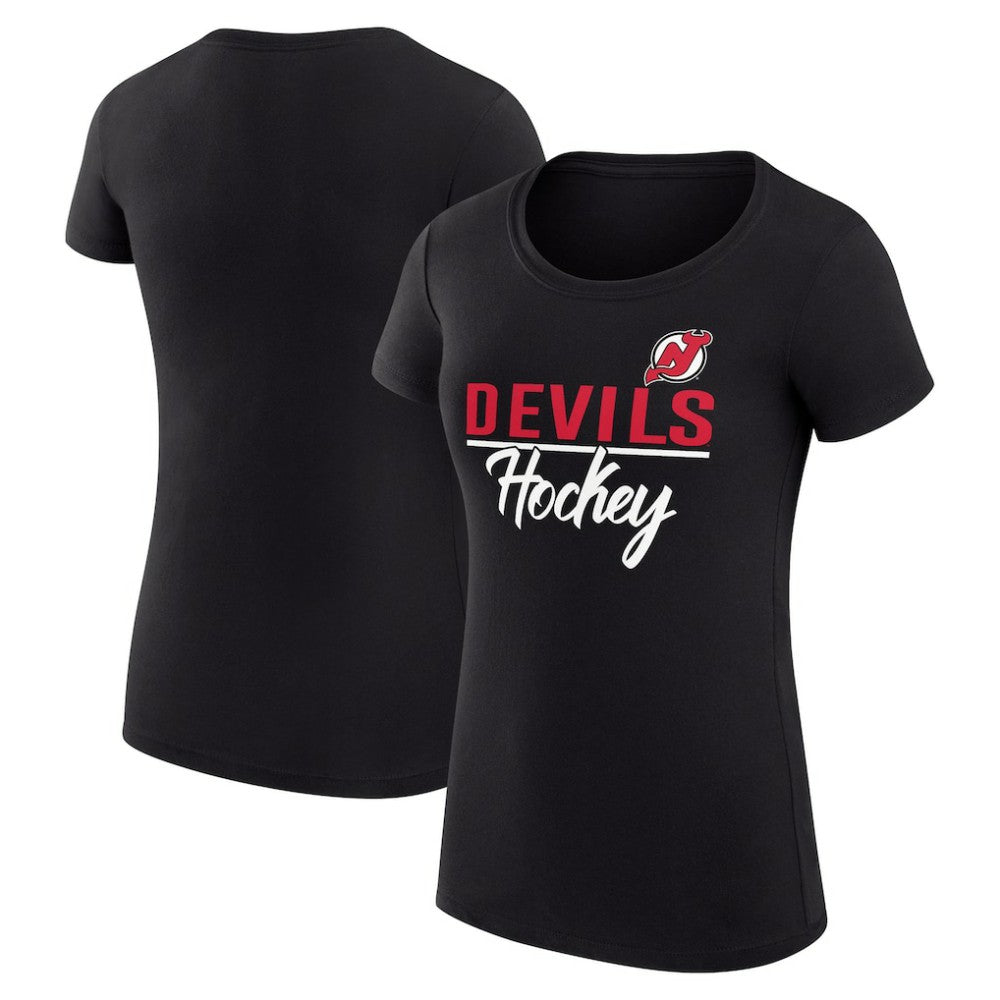 NHL New Jersey Devils G-III 4Her by Carl Banks Women's Super-Slim Fit Lightweight Team Sport T-Shirt - Black