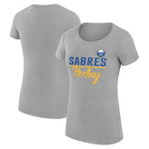 NHL Buffalo Sabres G-III 4Her by Carl Banks Women's Super-Slim Fit Lightweight Team Sport T-Shirt - Gray