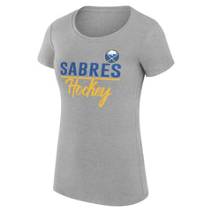 NHL Buffalo Sabres G-III 4Her by Carl Banks Women's Super-Slim Fit Lightweight Team Sport T-Shirt - Gray