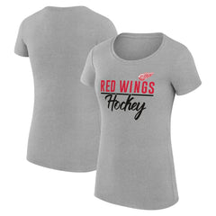 NHL Detroit Red Wings G-III 4Her by Carl Banks Women's Super-Slim Fit Lightweight Team Sport T-Shirt - Gray