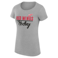 NHL Detroit Red Wings G-III 4Her by Carl Banks Women's Super-Slim Fit Lightweight Team Sport T-Shirt - Gray