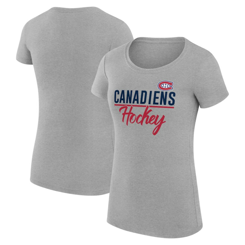 NHL Montreal Canadiens G-III 4Her by Carl Banks Women's Super-Slim Fit Lightweight Team Sport T-Shirt - Gray