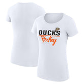 NHL Anaheim Ducks G-III 4Her by Carl Banks Women's Super-Slim Fit Lightweight Team Sport T-Shirt - White
