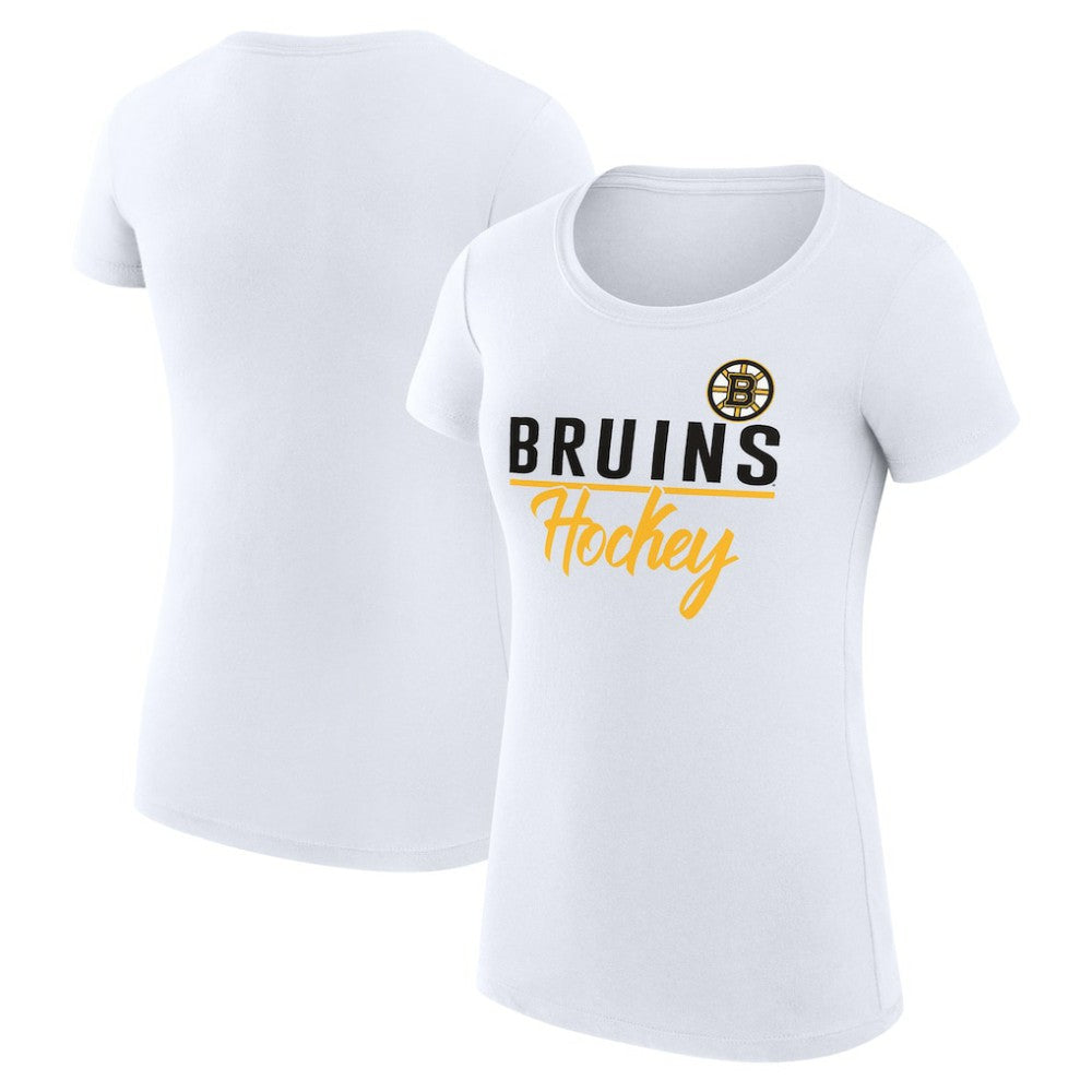 NHL Boston Bruins G-III 4Her by Carl Banks Women's Super-Slim Fit Lightweight Team Sport T-Shirt - White
