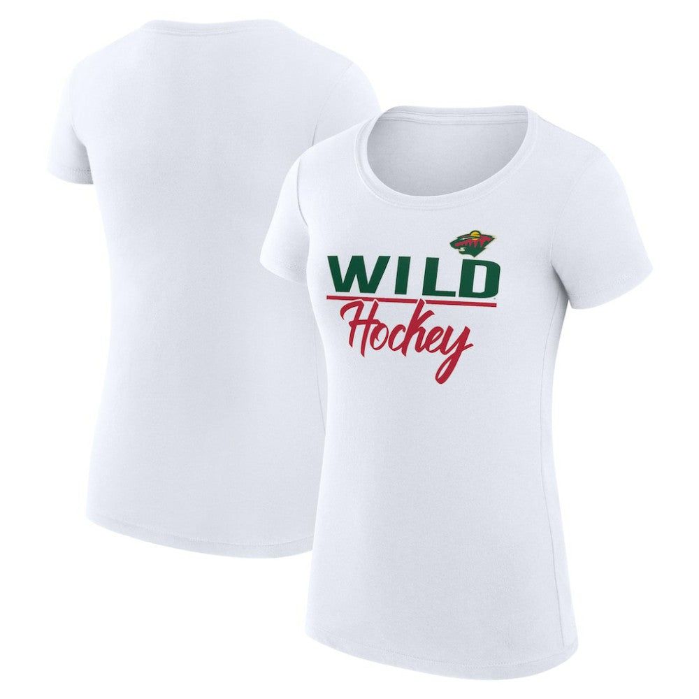 NHL Minnesota Wild G-III 4Her by Carl Banks Women's Super-Slim Fit Lightweight Team Sport T-Shirt - White