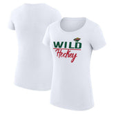 NHL Minnesota Wild G-III 4Her by Carl Banks Women's Super-Slim Fit Lightweight Team Sport T-Shirt - White