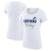NHL Tampa Bay Lightning G-III 4Her by Carl Banks Women's Super-Slim Fit Lightweight Team Sport T-Shirt - White