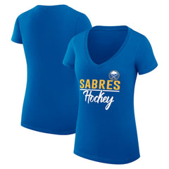 NHL Buffalo Sabres G-III 4Her by Carl Banks Women's Super-Slim Fit Lightweight Team Sport V-Neck T-Shirt - Royal