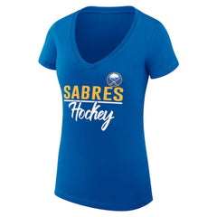 NHL Buffalo Sabres G-III 4Her by Carl Banks Women's Super-Slim Fit Lightweight Team Sport V-Neck T-Shirt - Royal