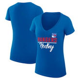 NHL New York Rangers G-III 4Her by Carl Banks Women's Super-Slim Fit Lightweight Team Sport V-Neck T-Shirt - Blue