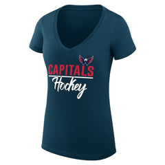 NHL Washington Capitals G-III 4Her by Carl Banks Women's Super-Slim Fit Lightweight Graphic T-Shirt - Navy