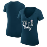 NHL Winnipeg Jets G-III 4Her by Carl Banks Women's Super-Slim Fit Lightweight Graphic T-Shirt - Navy