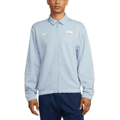 USMNT Club Fleece Harrington Full-Zip Jacket Light Blue