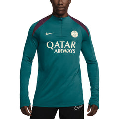 Paris Saint-Germain 2024/25 Strike Drill Performance Quarter-Zip Long Sleeve Top Teal