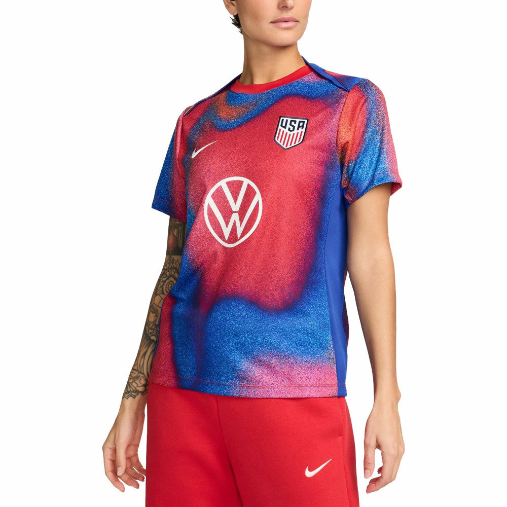 USMNT Women's 2024 Academy Pro Pre-Match Top Red shop