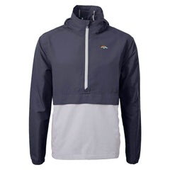 Denver Broncos Cutter & Buck Charter Eco Recycled Anorak Half-Zip Jacket Blue