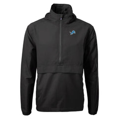 Detroit Lions Cutter & Buck Charter Eco Recycled Anorak Half-Zip Jacket Black