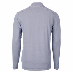 Detroit Lions Cutter & Buck Virtue Eco Pique Micro Stripe Recycled Quarter-Zip Pullover Top Navy/White