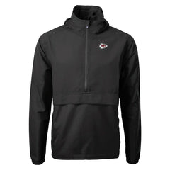 Kansas City Chiefs Cutter & Buck Charter Eco Recycled Anorak Half-Zip Jacket Black