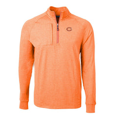 Chicago Bears Cutter & Buck Adapt Eco Knit Quarter-Zip Pullover Top Heather Orange