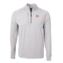 Chicago Bears Cutter & Buck Adapt Eco Knit Quarter-Zip Pullover Top Heather Gray