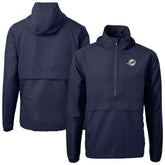 Miami Dolphins Cutter & Buck Charter Eco Recycled Anorak Half-Zip Jacket Blue