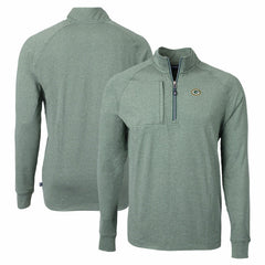 Green Bay Packers Cutter & Buck Adapt Eco Knit Quarter-Zip Pullover Top Heather Green