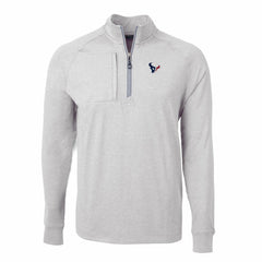 Houston Texans Cutter & Buck Adapt Eco Knit Quarter-Zip Pullover Top Heather Gray