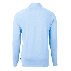 Los Angeles Chargers Cutter & Buck Adapt Eco Knit Quarter-Zip Pullover Top Heather Powder Blue