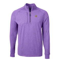 Minnesota Vikings Cutter & Buck Adapt Eco Knit Quarter-Zip Pullover Top Heather Purple