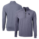 Minnesota Vikings Cutter & Buck Adapt Eco Knit Quarter-Zip Pullover Top Heather Navy