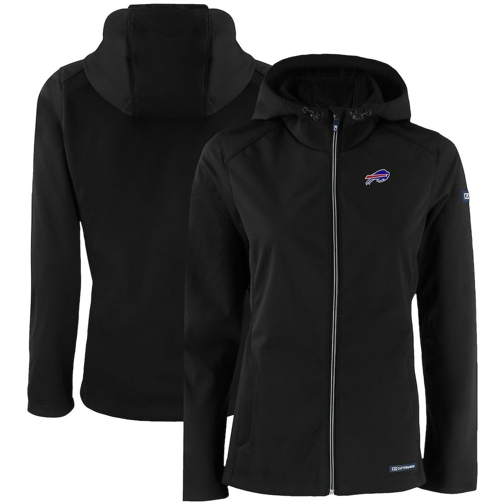 Buffalo Bills Cutter & Buck Women's Evoke Eco Softshell Recycled Full-Zip Hooded Jacket Black