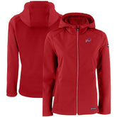 Buffalo Bills Cutter & Buck Women's Evoke Eco Softshell Recycled Full-Zip Hooded Jacket Red
