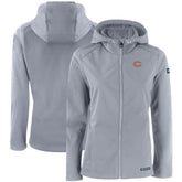 Chicago Bears Cutter & Buck Women's Evoke Eco Softshell Recycled Full-Zip Hooded Jacket Gray