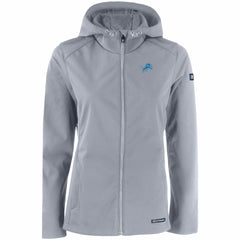 Detroit Lions Cutter & Buck Women's Evoke Eco Softshell Recycled Full-Zip Hooded Jacket Gray