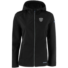 Las Vegas Raiders Cutter & Buck Women's Evoke Eco Softshell Recycled Full-Zip Hooded Jacket Black