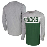 Milwaukee Bucks Unisex Loge Long Sleeve T-Shirt Heather Gray