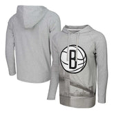 Brooklyn Nets Stadium Essentials Atrium Raglan Long Sleeve Hoodie T-Shirt Heather Gray