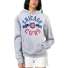 Chicago Cubs G-III 4Her by Carl Banks Women's City Graphic Pullover Hoodie - Heather Gray Hoodies
