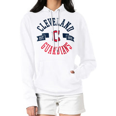 Cleveland Guardians G-III 4Her by Carl Banks Women's City Graphic Pullover Hoodie - White Hoodies