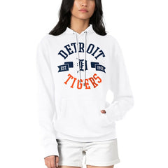 Detroit Tigers G-III 4Her by Carl Banks Women's City Graphic Pullover Hoodie - White Hoodies