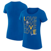 NHL Buffalo Sabres G-III 4Her by Carl Banks Women's Super-Slim Fit Lightweight Hockey Love T-Shirt - Royal