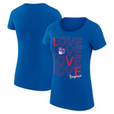 NHL New York Rangers G-III 4Her by Carl Banks Women's Super-Slim Fit Lightweight Hockey Love T-Shirt - Royal