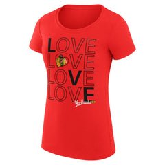 NHL Chicago Blackhawks G-III 4Her by Carl Banks Women's Super-Slim Fit Lightweight Hockey Love T-Shirt - Red