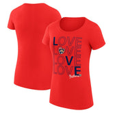 NHL Florida Panthers G-III 4Her by Carl Banks Women's Super-Slim Fit Lightweight Hockey Love T-Shirt - Red
