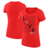 NHL New Jersey Devils G-III 4Her by Carl Banks Women's Super-Slim Fit Lightweight Hockey Love T-Shirt - Red
