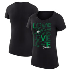 NHL Dallas Stars G-III 4Her by Carl Banks Women's Super-Slim Fit Lightweight Hockey Love T-Shirt - Black