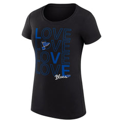 NHL St. Louis Blues G-III 4Her by Carl Banks Women's Super-Slim Fit Lightweight Hockey Love T-Shirt - Black